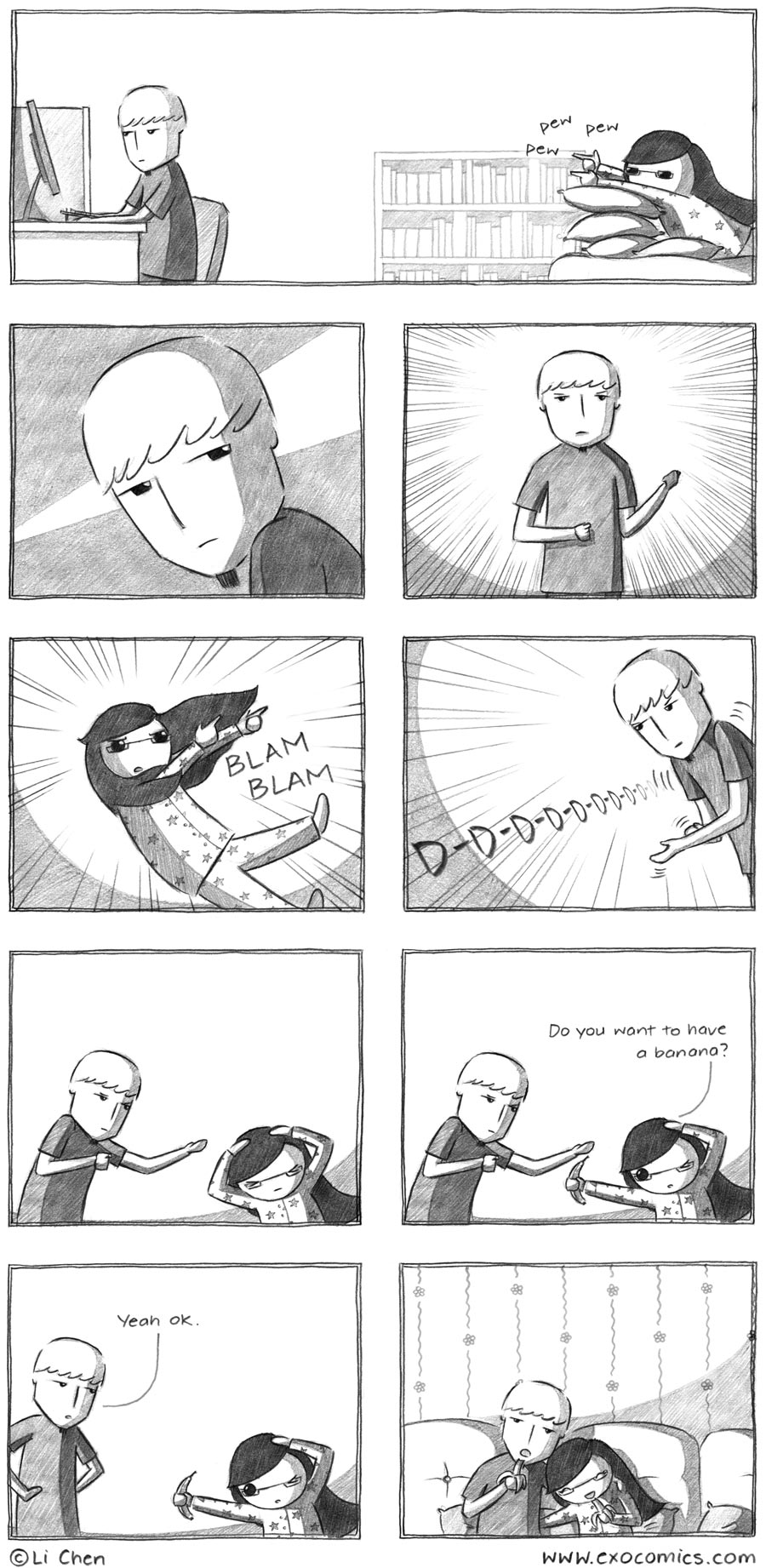 Comic 171.5: Li rolled and rolled, and eventually got hungry and went home again 172