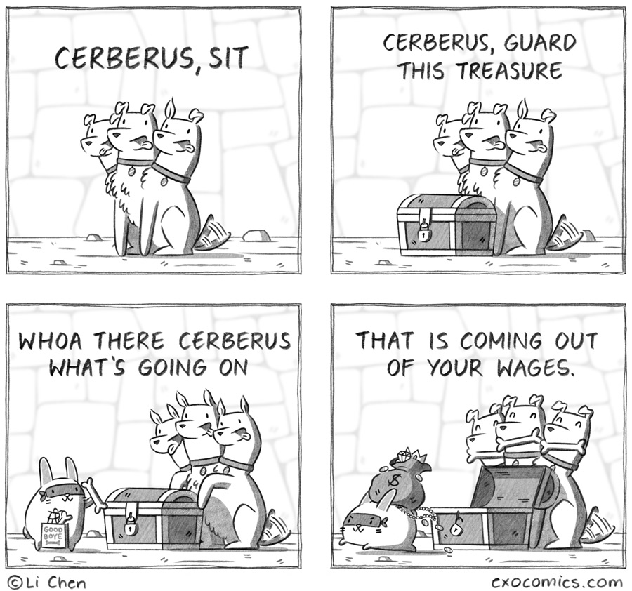 Cerberus come by my office first thing Monday. 526