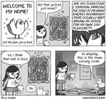 and through here is the deading room – I mean living room!